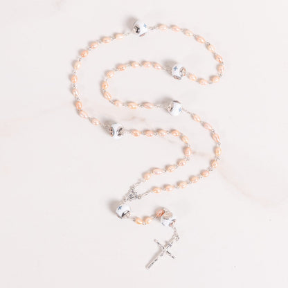 Italian Freshwater Pearl St. Benedict Cross Rosary