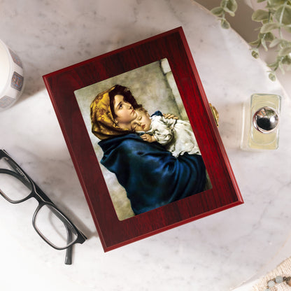Madonna of the Streets Cherry Rosary Keepsake Box