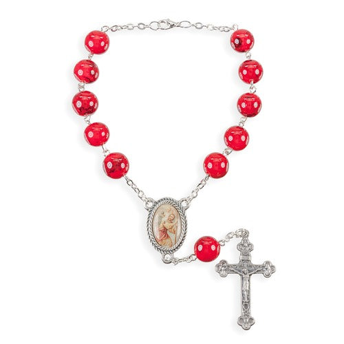 Red St. Christopher Auto Rosary