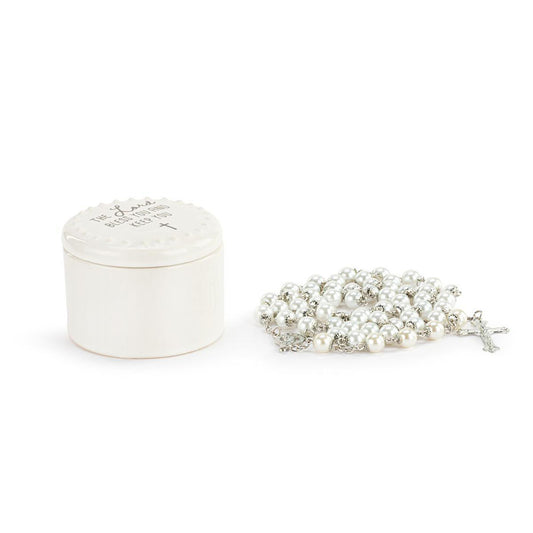 Lord Bless You Trinket Box & Rosary Set
