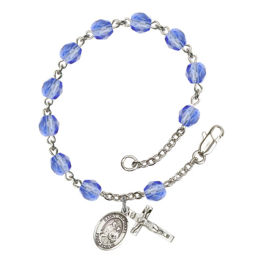 St. Raphael The Archangel Blue September Rosary Bracelet 6mm