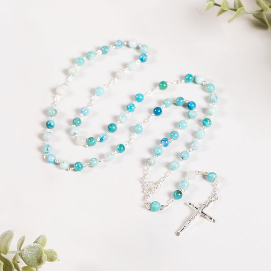 Italian Aqua Hemimorfite Rosary