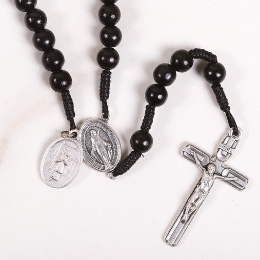 St. John Vianney Black Cord Rosary