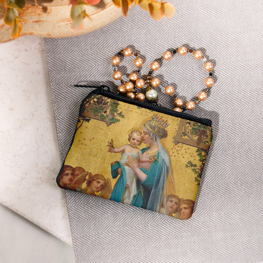 Personalized Vidal Madonna Rosary Pouch