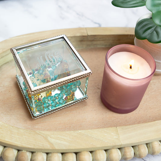 Personalized Glass Rosary Box