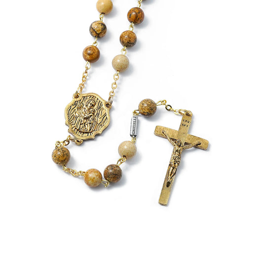 Ghirelli Gold & Jasper St. Joseph Rosary