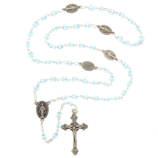 Miraculous Medal Blue Rosary
