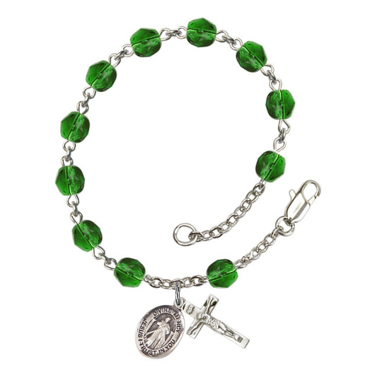 Divine Mercy Green May Rosary Bracelet 6mm