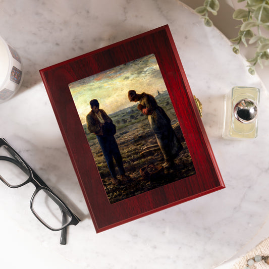 The Angelus Cherry Rosary Keepsake Box