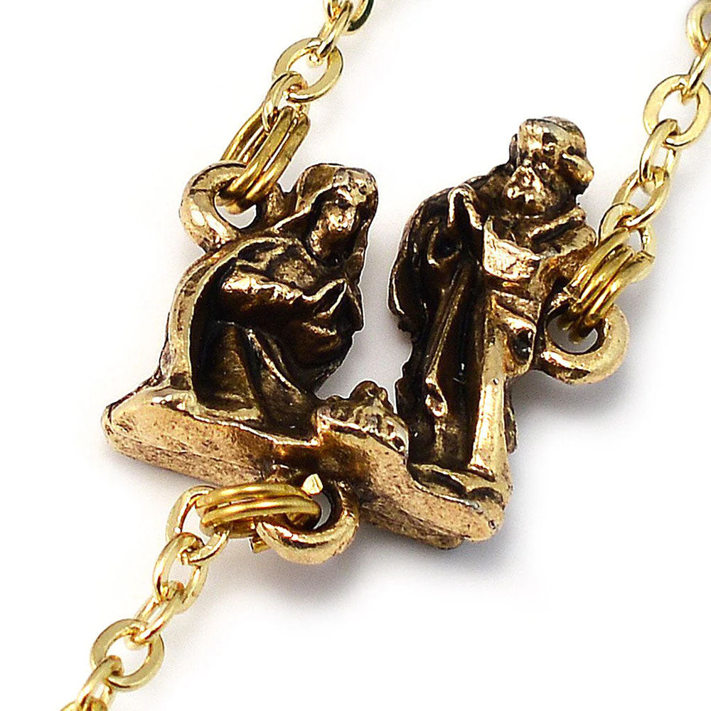Ghirelli Holy Christmas Nativity Star Gold Rosary