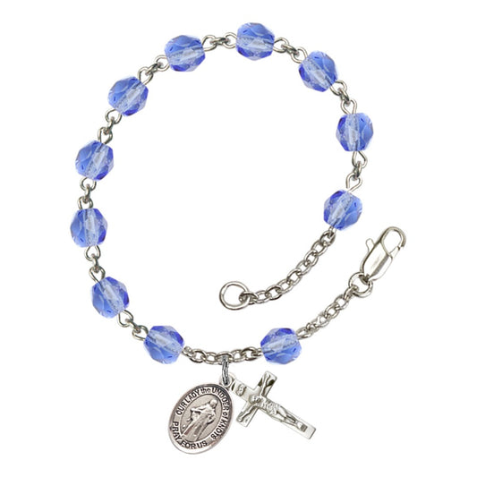 Our Lady The Undoer Of Knots Blue September Rosary Bracelet 6mm