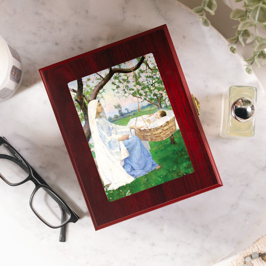 Our Lady of Spring Cherry Rosary Keepsake Box