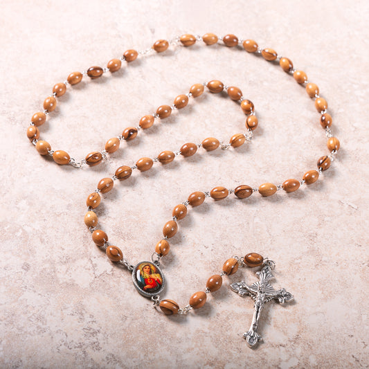 Holy Land Immaculate Heart of Mary Olive Wood Rosary