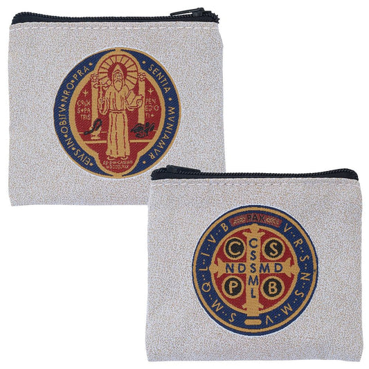 St. Benedict Zippered Rosary Pouch
