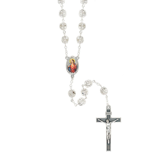 Glass Sacred Heart Rosary