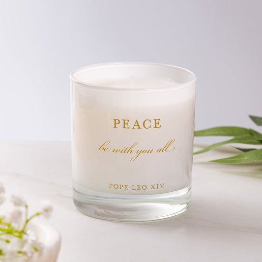 Pope Leo XIV Peace Quote Candle