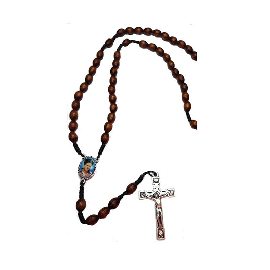Brown Wood Carlo Acutis Rosary