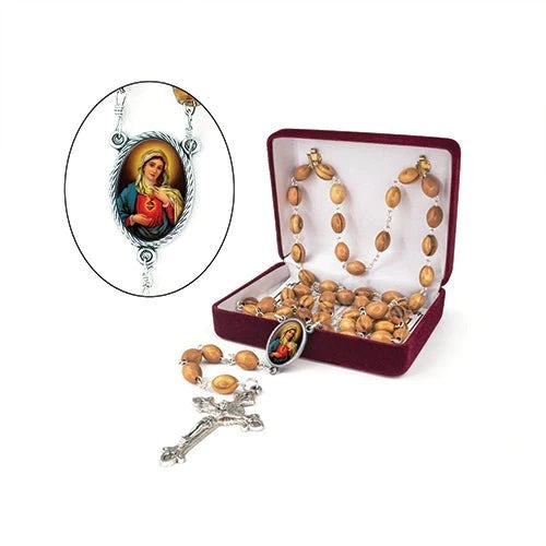 Holy Land Immaculate Heart of Mary Olive Wood Rosary