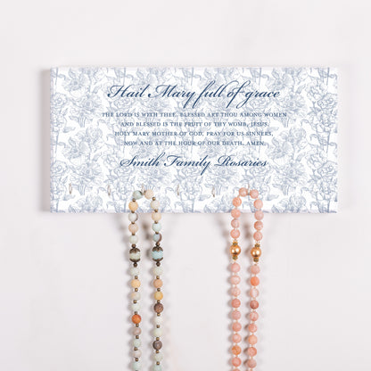 Personalized Hail Mary Toile Rosary Rack