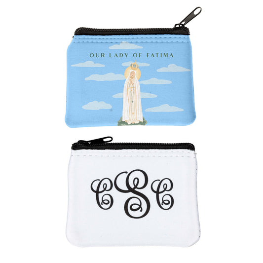 Personalized Our Lady of Fatima Rosary Pouch
