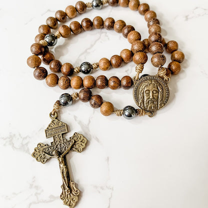 Holy Face Pardon Crucifix Corded Rosary – - Main Image