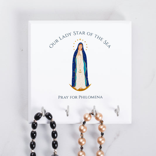 Personalized Our Lady Star of the Sea Rosary Rack