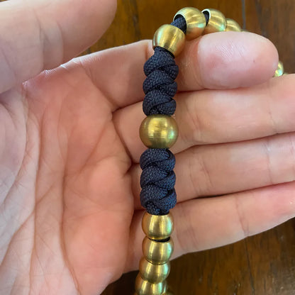 Deluxe Navy Paracord & Brass Miraculous Medal Rosary