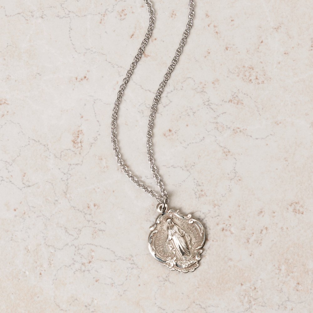 Sterling Silver Large Baroque Miraculous Medal