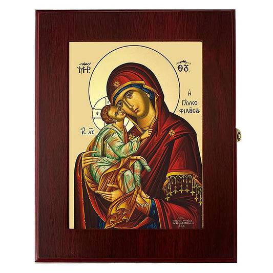 Madonna & Child Savior's Kiss Icon Ornate Rosary Box