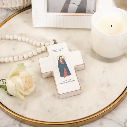 Personalized Our Lady of Sorrows Hanging Cross