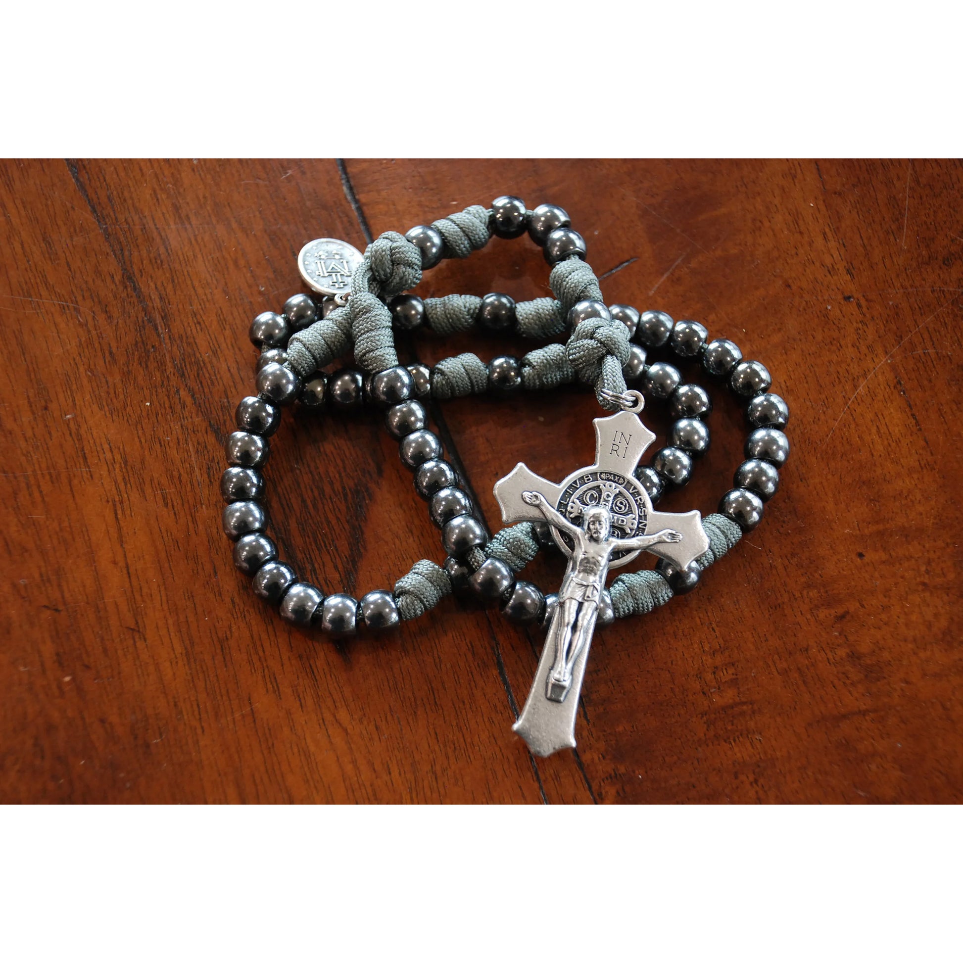 Gunmetal Benedict Paracord Rosary Multiple Colors –