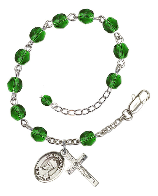 St. Edward The Confessor Green May Rosary Bracelet 6mm