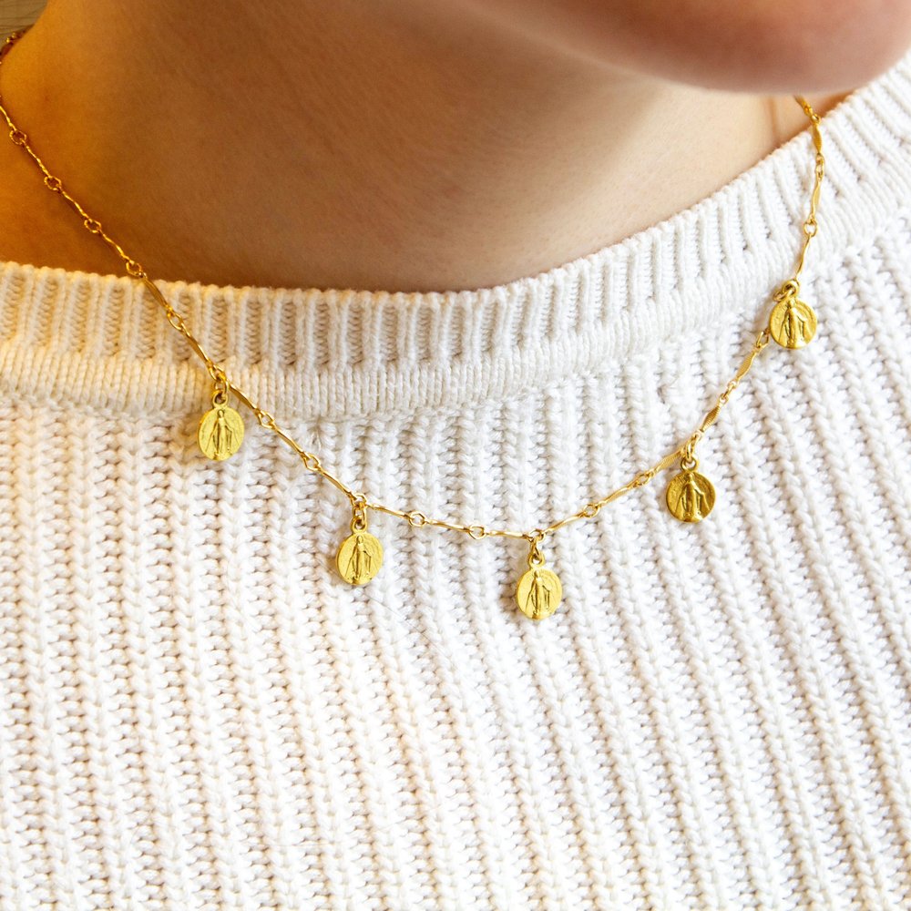 Our Lady of Grace Petite Medallion Necklace