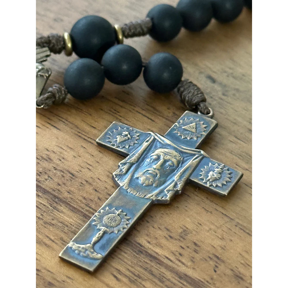 Handcrafted Matte Black Holy Face of Jesus Chaplet