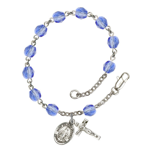 St. Juliana Of Cumae Blue September Rosary Bracelet 6mm