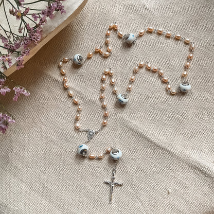 Italian Freshwater Pearl Miraculous Rosary
