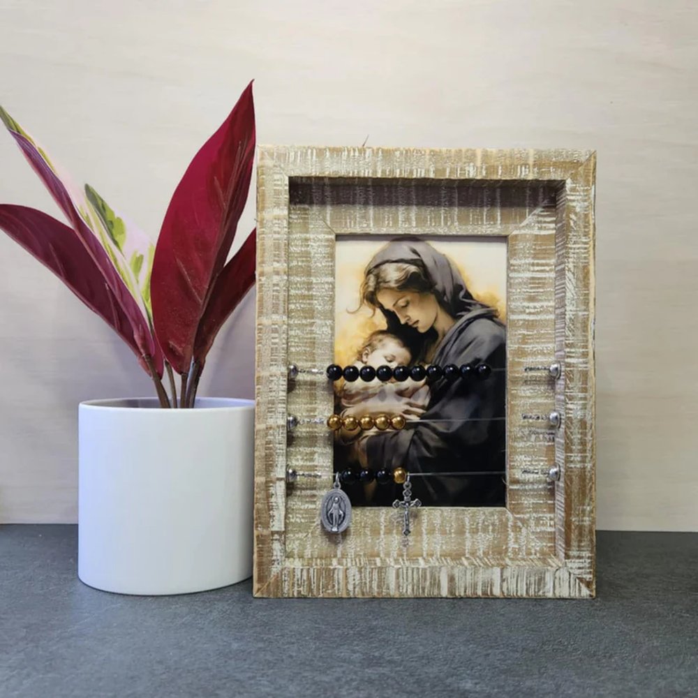 Madonna & Child Framed Print Abacus Rosary – Rosary.com