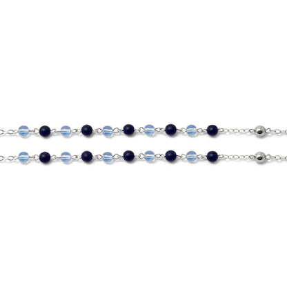 Ghirelli Blue Bohemian Glass St. Carlo Acutis Rosary
