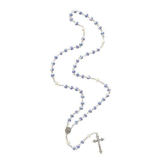 Blue & White Marian Rose Garden Rosary