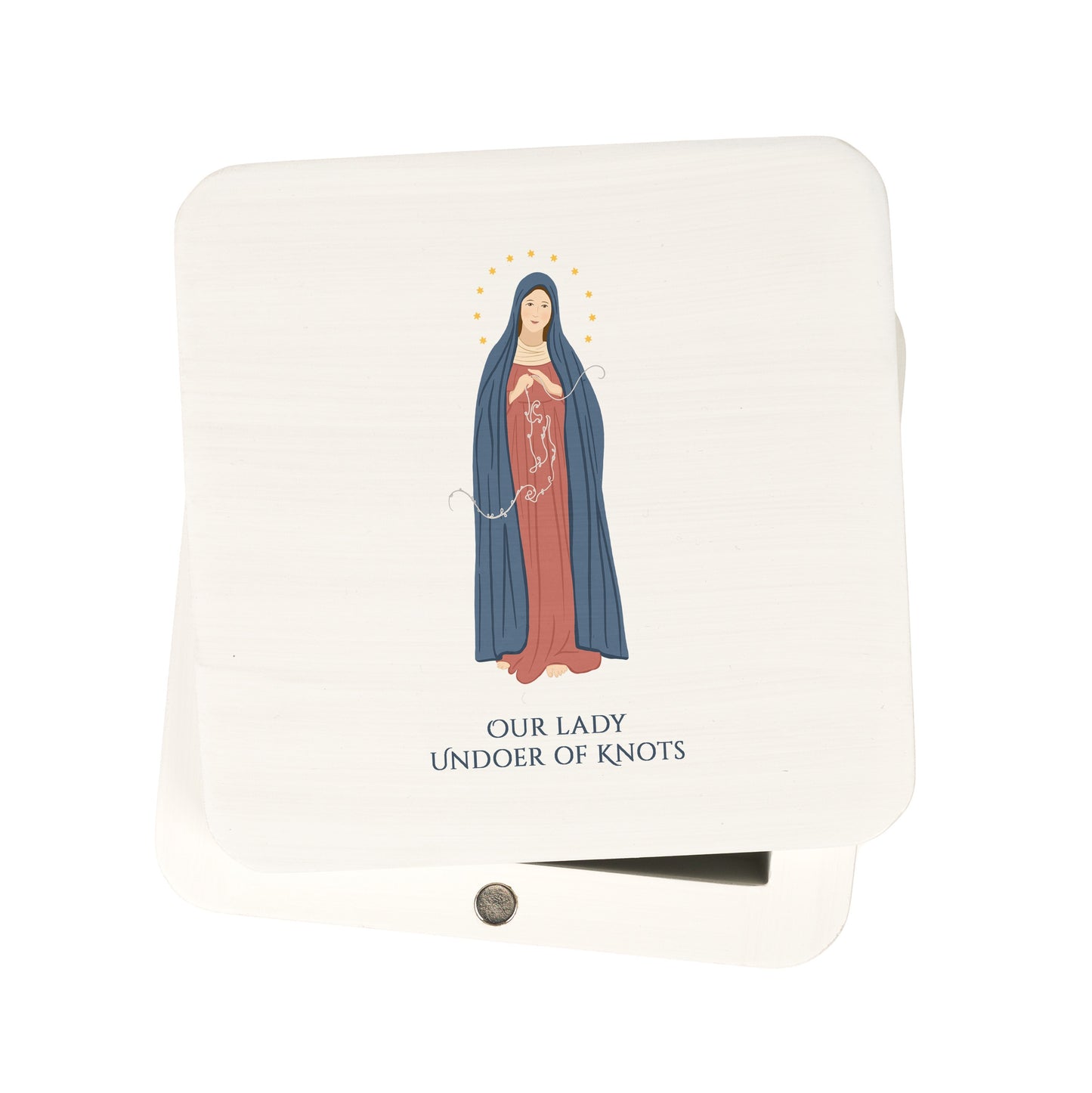 Our Lady Undoer of Knots White Magnetic box
