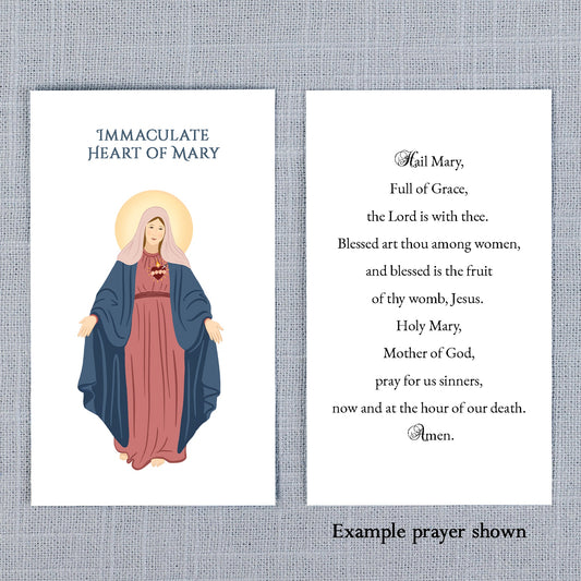 Immaculate Heart of Mary Personalized Prayer Card