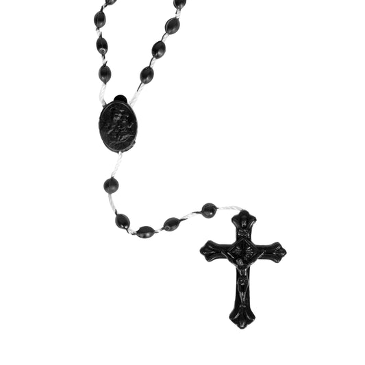 Black Plastic Rosaries - Package of 25