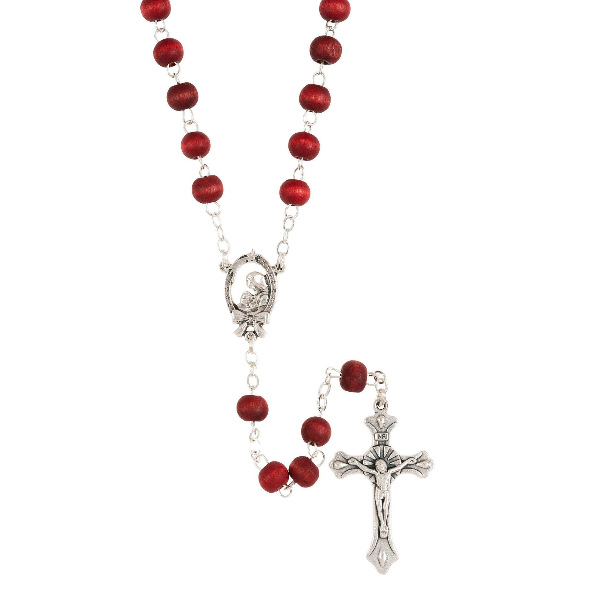 Rose Scented Wood Rosary in Glass Bottle