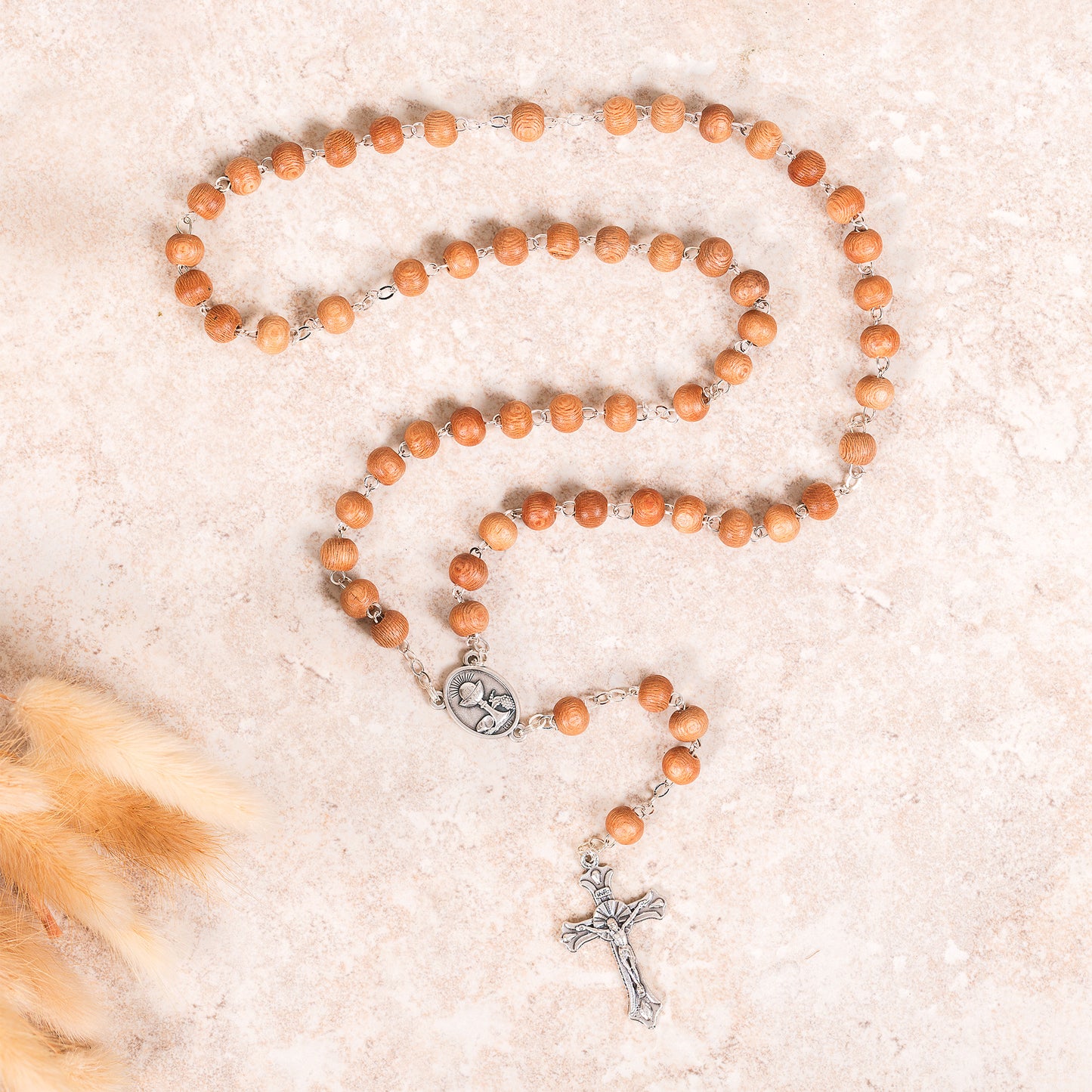 St. Carlo Acutis Sandalwood Rosary, Pin & Pouch Set