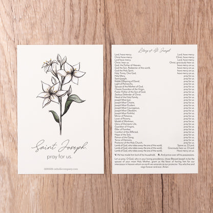 Litany of St. Joseph Prayer Card