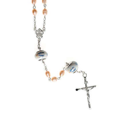 Italian Freshwater Pearl Miraculous Rosary