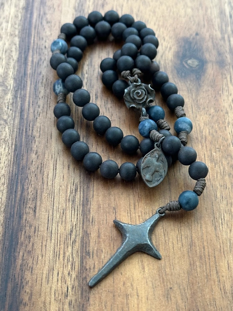 Rustic Handmaid of the Lord Wooden Rosary
