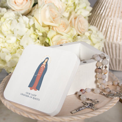 Our Lady Undoer of Knots White Magnetic box