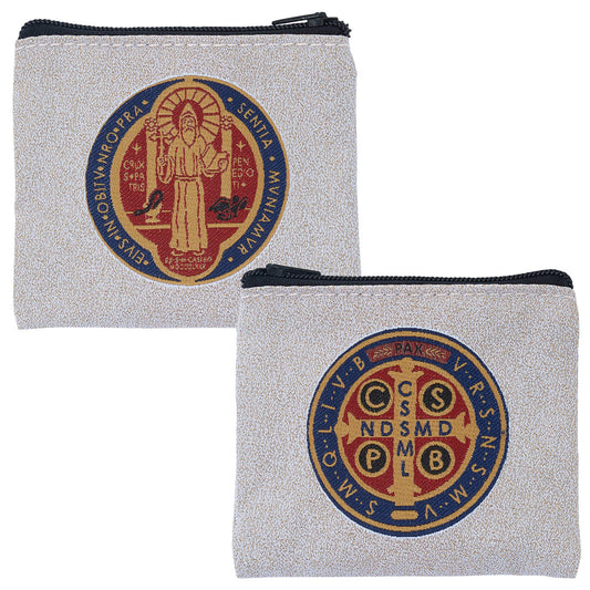 St. Benedict Zippered Rosary Pouch