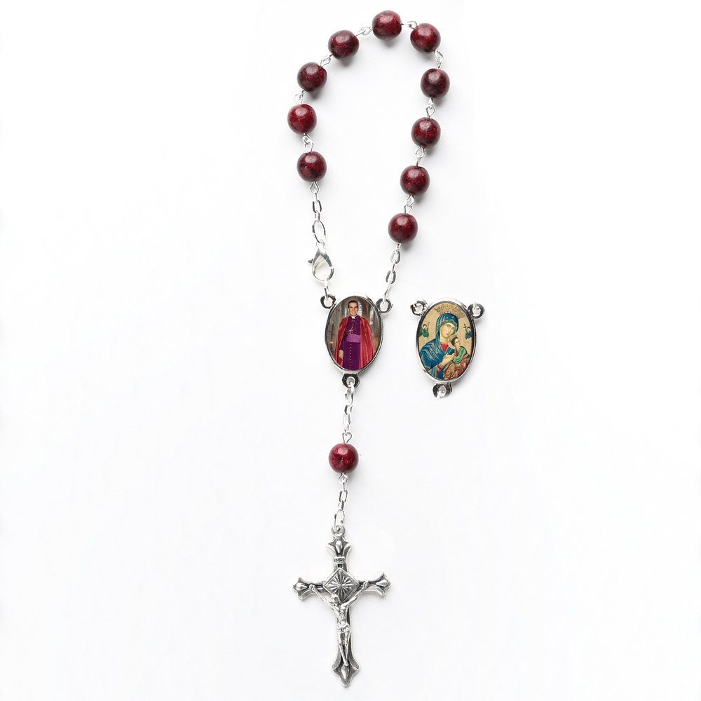 Red Fulton Sheen Decade Auto Rosary